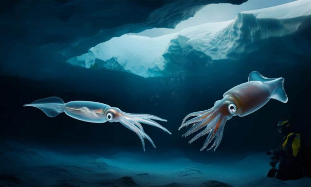 An extremely rare deep-sea creature is seen for the first time after an Antarctic iceberg breaks away