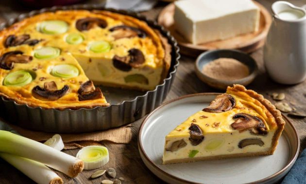 An ultra-creamy egg-free filling: the winter tofu-and-vegetable quiche that fools every foodie in no time
