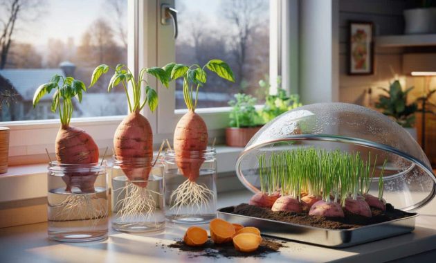 Even in winter, you can sprout sweet potatoes for spring