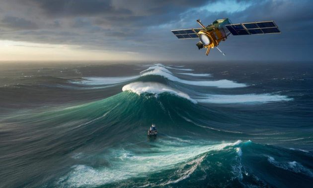 In the middle of the Pacific, satellites are tracking colossal waves reaching 35 metres high