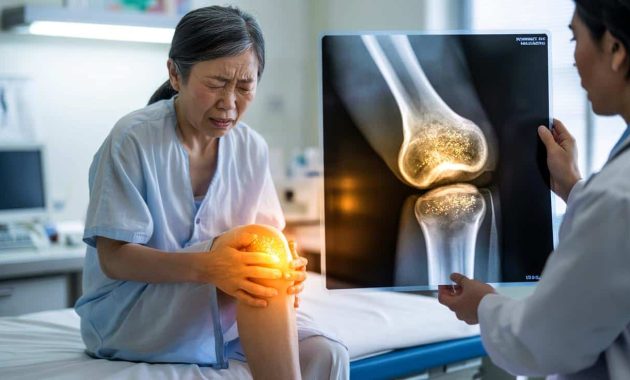 The excruciating knee pain felt by this 65‑year‑old woman was actually caused by “gold threads”
