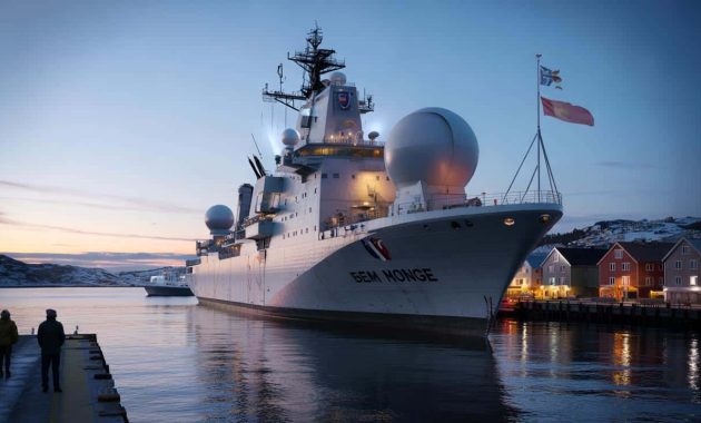 The French trials and measurement ship “Monge” makes an unusual stopover in Norway