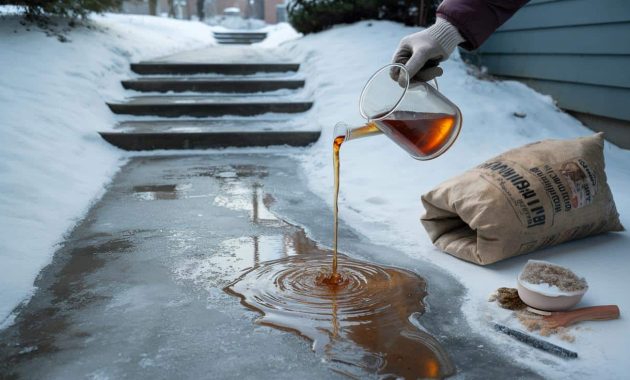 Winter tip: instead of salt, sprinkle this common item on the sidewalk to dissolve ice fast